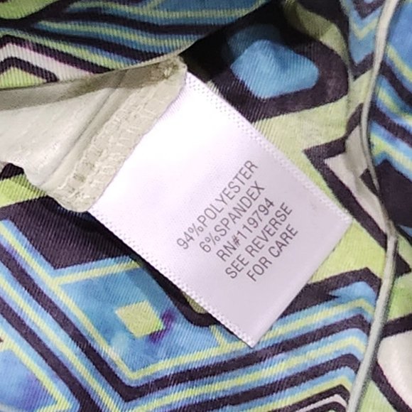 ❤️2/$18 Unity World Wear Petite Tie Dye Floral Boho Green Shirt Top Blouse M - Picture 7 of 8